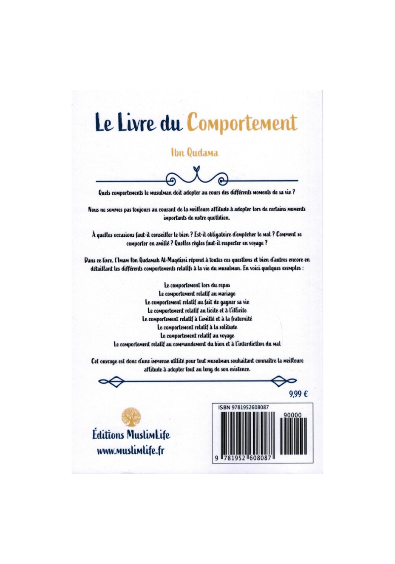Le Livre du Comportement - Ibn Qudama Al-Maqdissî
