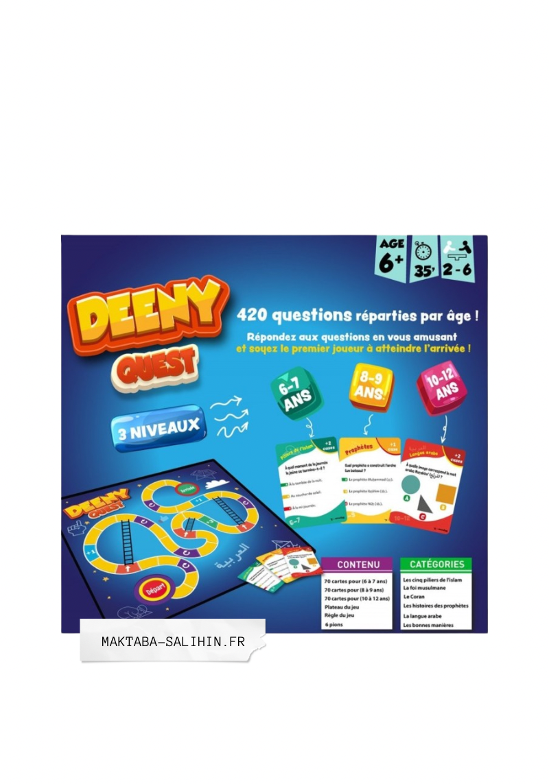 DEENY QUEST – Jeu éducatif islam 420 questions